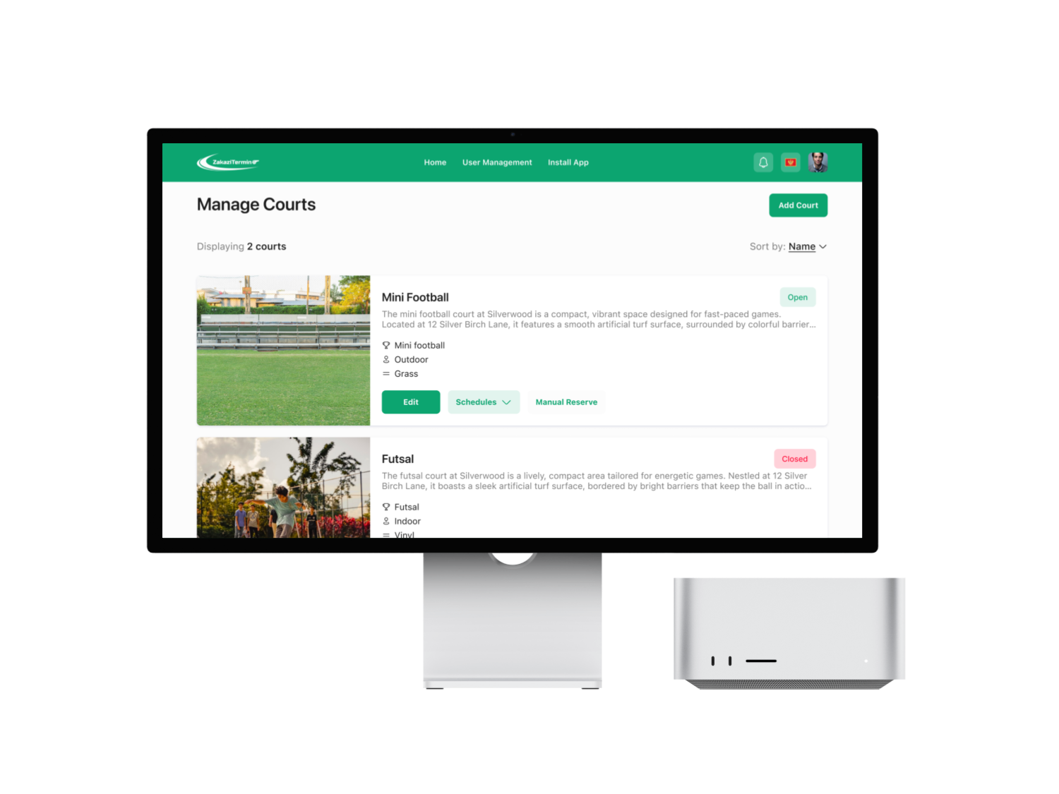 prikaz aplikacije na desktop ekranu