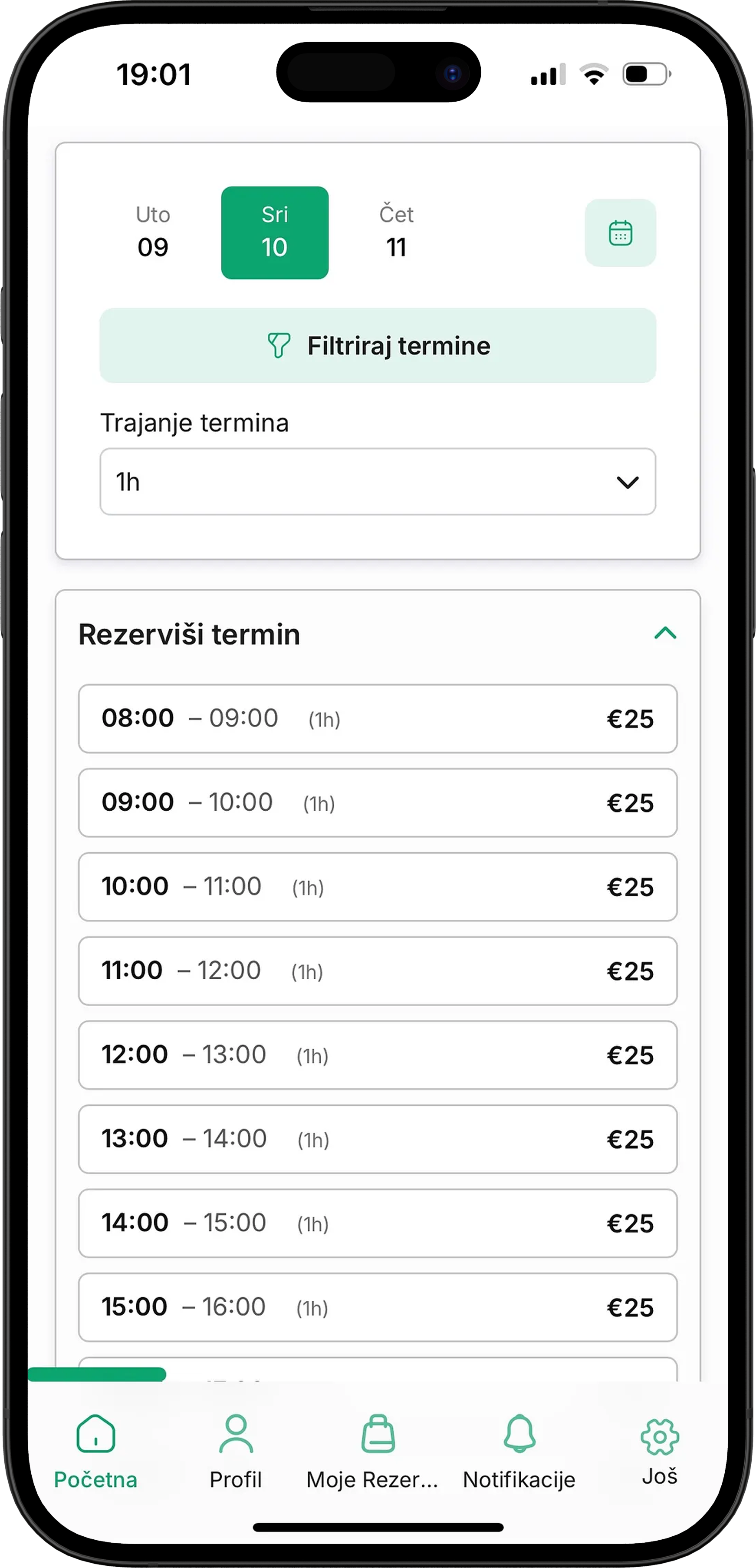 prikaz telefona, centar