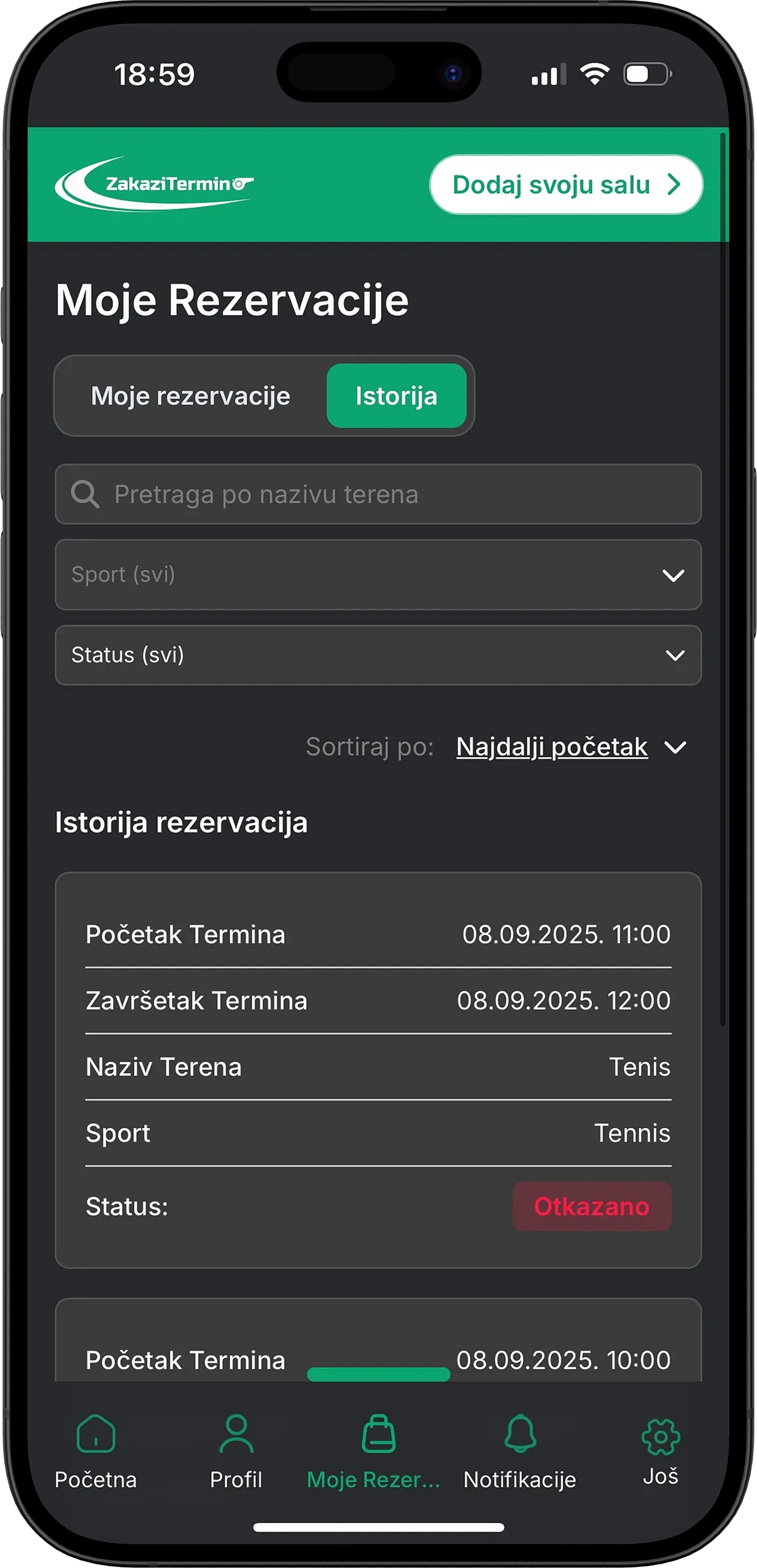 prikaz telefona, lijevo