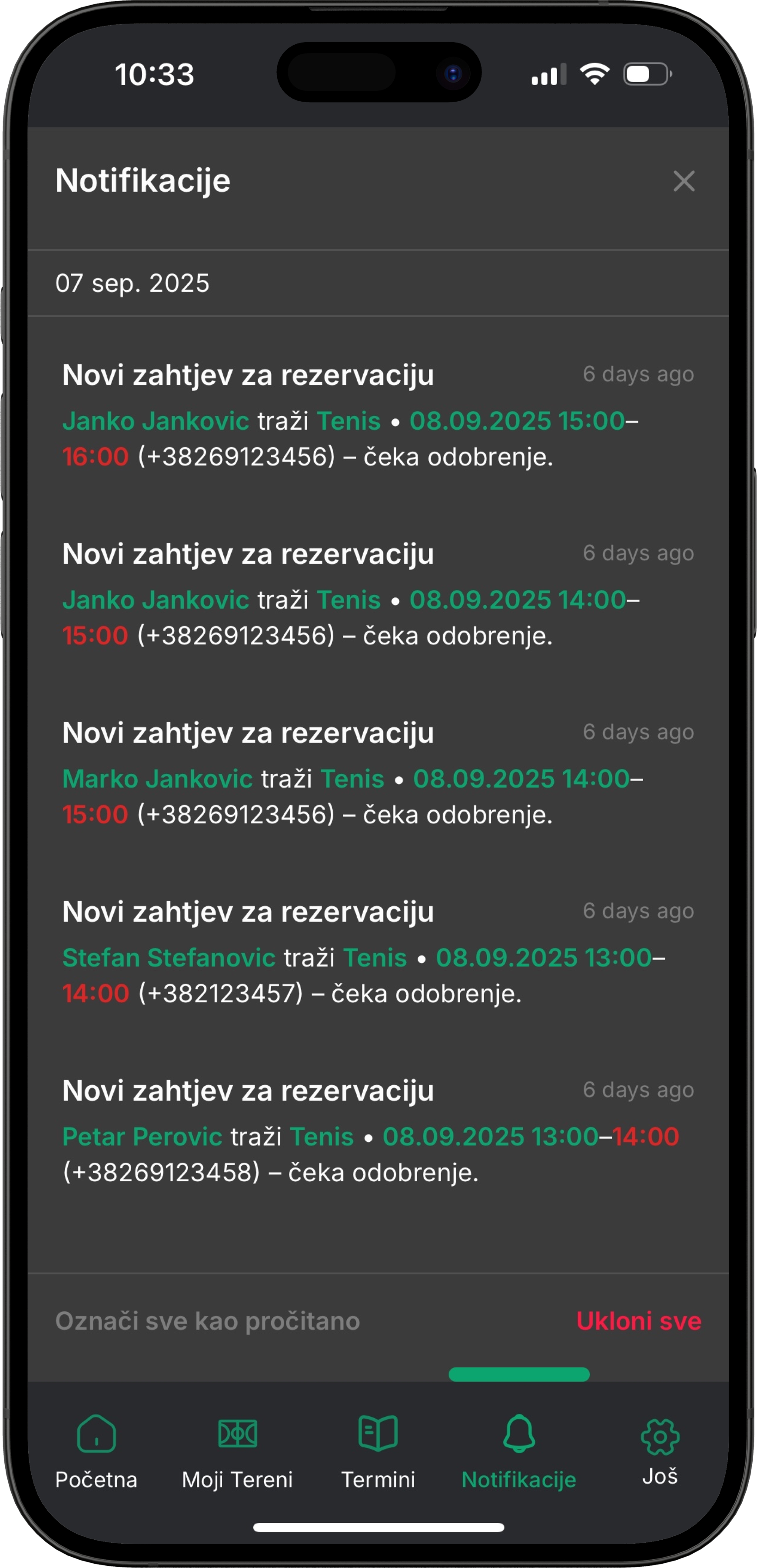 prikaz telefona, desno